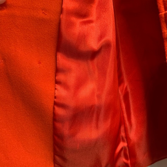 Gymboree girls orange wool blend pea coat. Brass buttons size XS (3-4) winter - Picture 8 of 8